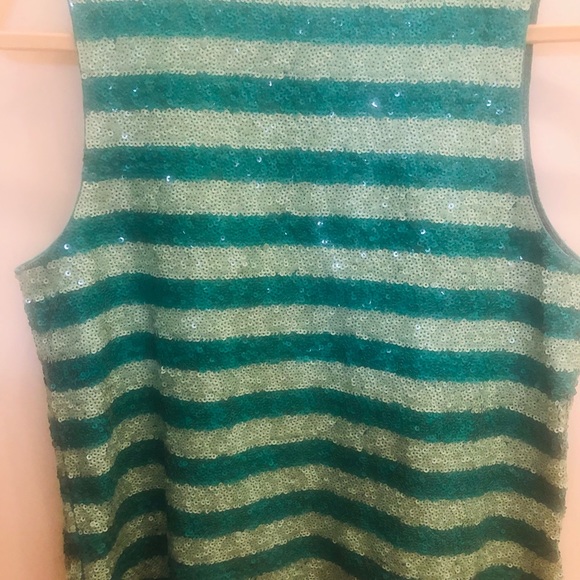 JCrew stunning sequined, striped shell, size M. Lined on inside. - Picture 3 of 9